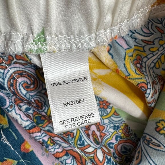 Cato Womens Patchwork Wide Leg Pull On Pants Womens M Elastic Waist Boho Pockets - Picture 5 of 8